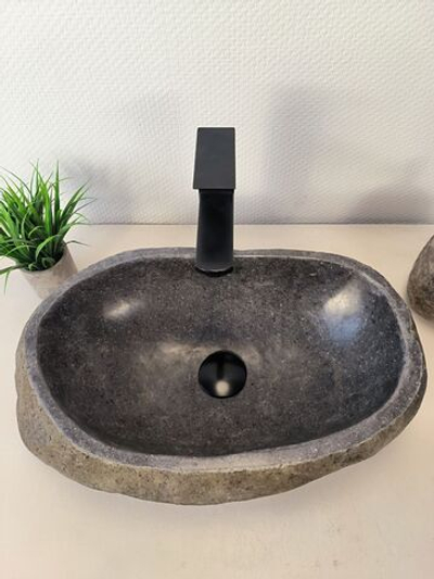 Раковина из речного камня RS-65984 50х31х15 из натурального камня