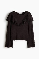 Текстурный вязаный топ с оборкой - H&M