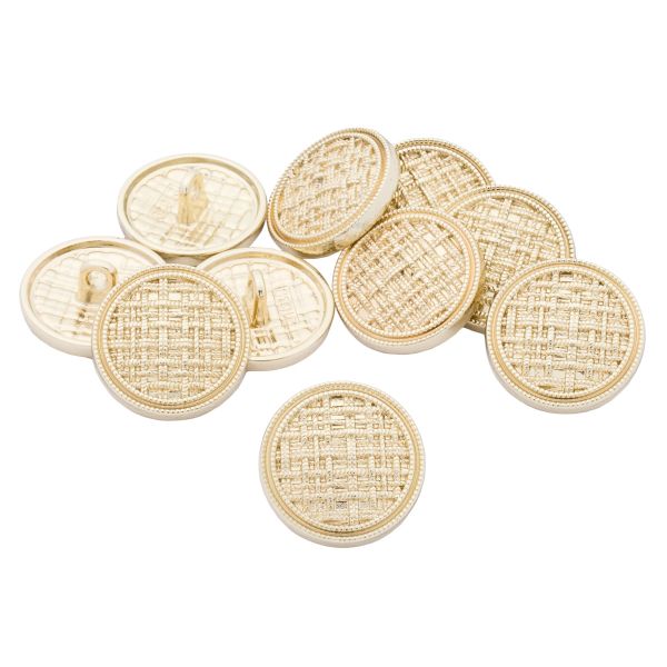 Пуговицы металл на ножке 28L=18 мм, Gold (золотой), 10 шт, MP06