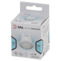 Датчик движения ЭРА MD 019 белый 800 Вт 360° 6М IP20 | Электротовары