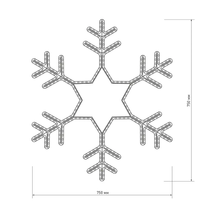 Фигура ARD-SNOWFLAKE-M4-750x750-324LED White (230V, 18W) (Ardecoled, IP65)