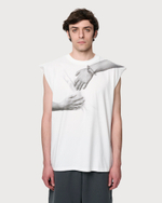MM6 MAISON MARGIELA ФУТБОЛКА БЕЗ РУКАВОВ МУЖСКАЯ С ПРИНТОМ БЕЛАЯ