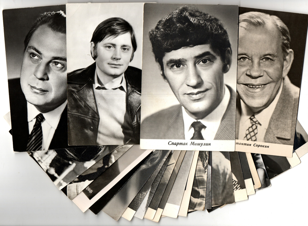 №94 Открытки Артисты и актёры СССР 1960–1970-е г. 25 штук. Чёрно-белые, чистые, без повторов