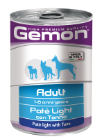 Влажный корм Gemon Dog Light для собак, низкокалорийный, паштет с тунцом 400 г