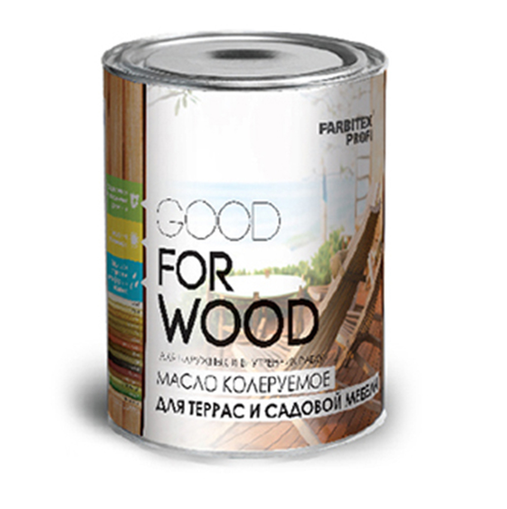 Масло колеруемое для террас и садовой мебели палисандр 0,9л. FARBITEX PROFI  GOOD FOR WOOD