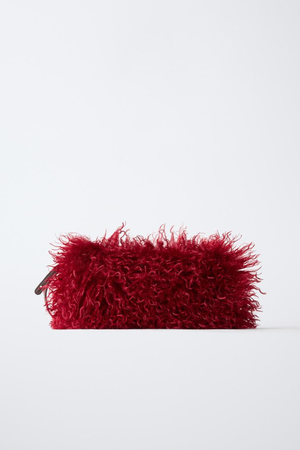 ZARA СУМКА SHOULDER ИЗ ИСКУССТВЕННОГО МЕХА, КРАСНЫЙ