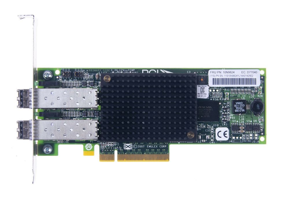 Контроллер Emulex PCIe Dual Port 8GB Fibre Channel HBA LPE12002