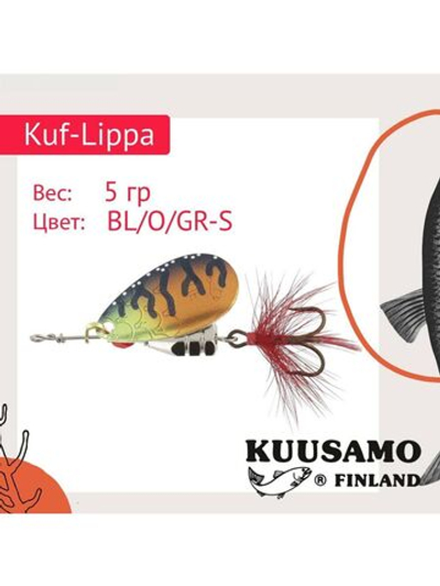 Блесна для рыбалки вращающаяся Kuf-Lippa 5гр. с опереньем