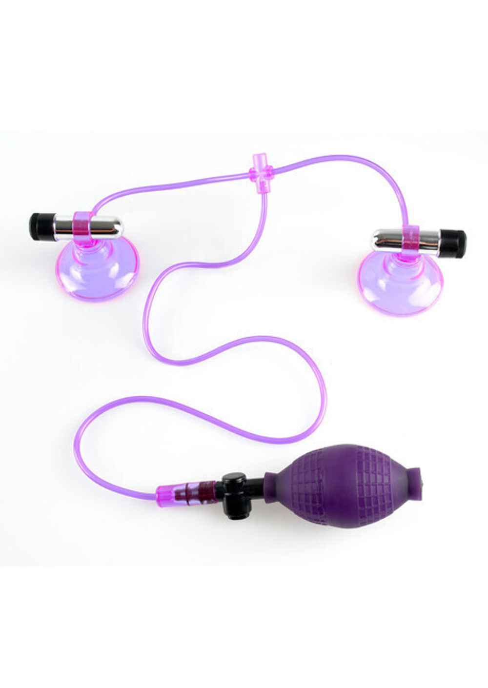 Вибро-помпы на соски Vibrating Nipple Pumps (Цвет: фиолетовый)