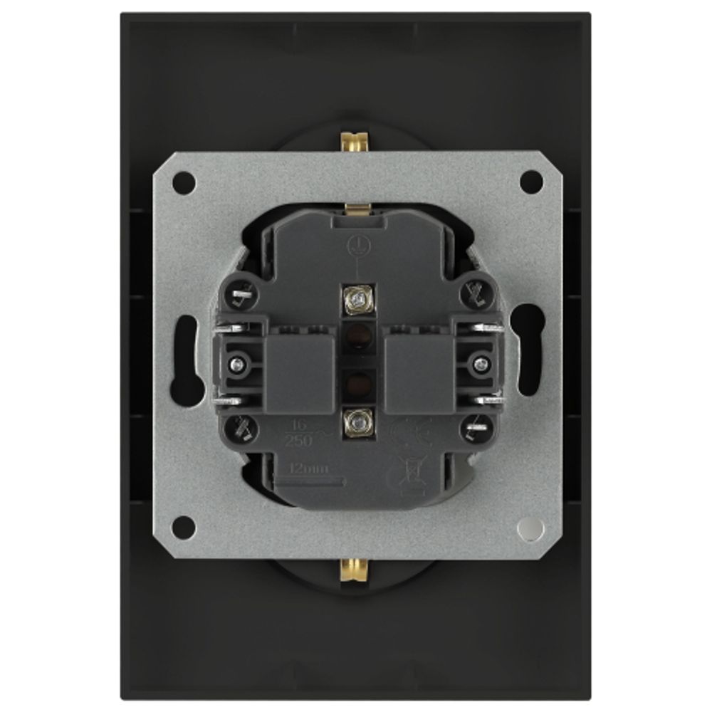 Розетка ЭРА Arktik 16-2104-05 двойная с заземлением 2X2P+E Schuko 16А-250В антрацит | Эра Arktik