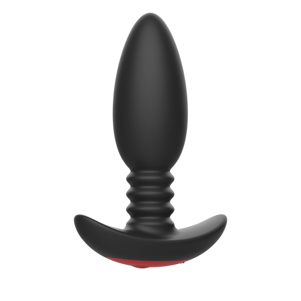Черная анальная вибропробка Anal Vibrator с пультом ДУ - 13,5 см. (Цвет: черный)