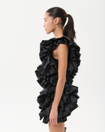 Платье из тафты в рюшу BLCK