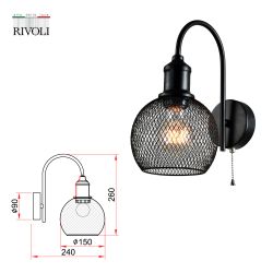 Бра светильник Rivoli Rebeca 5096-401 настенный 1 х Е27 40 Вт лофт - кантри с выключателем | Rivoli