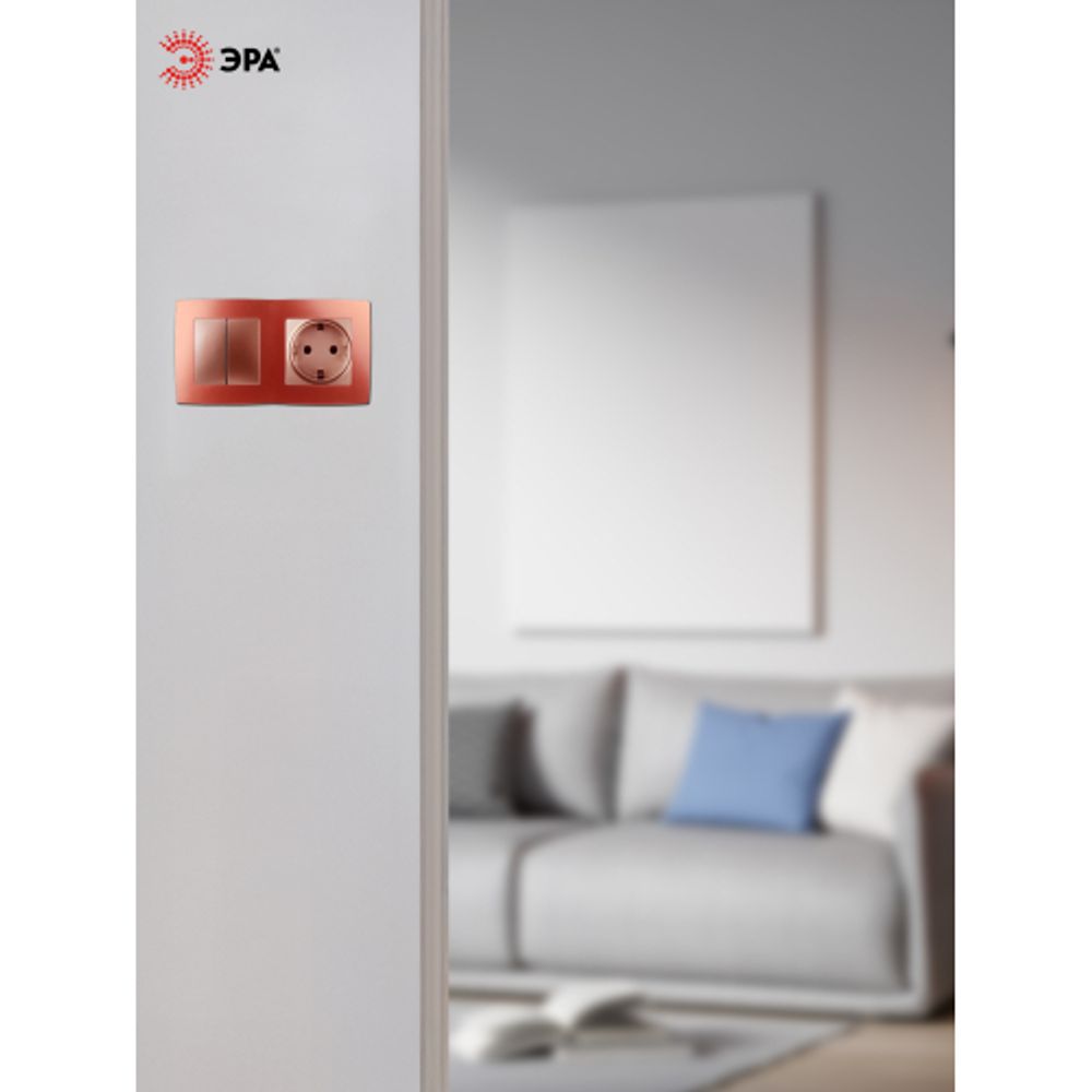 12-5002-24 ЭРА Рамка на 2 поста, Эра12, охра | Эра 12