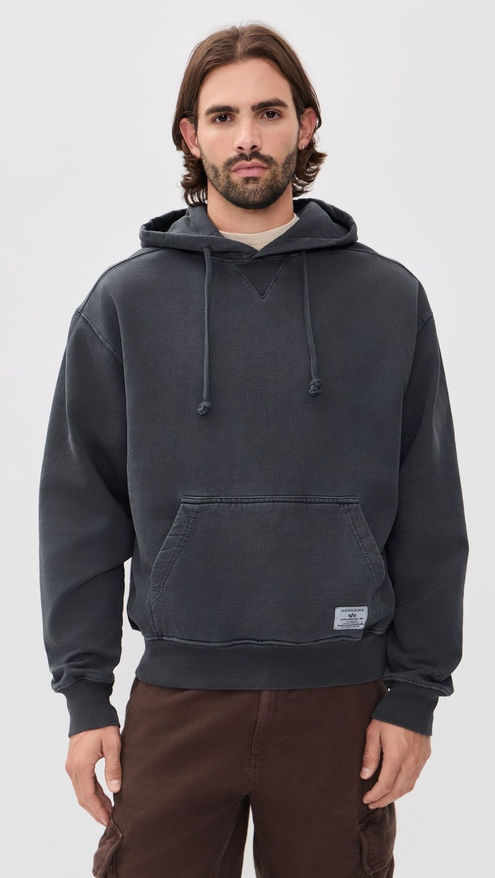 Толстовка мужская ALPHA INDUSTRIES ESSENTIAL HOODIE RELAXED FIT SWEATSHIRT (WASH)