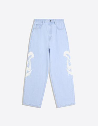 Мужские джинсы super baggy fit с боковым принтом - BERSHKA