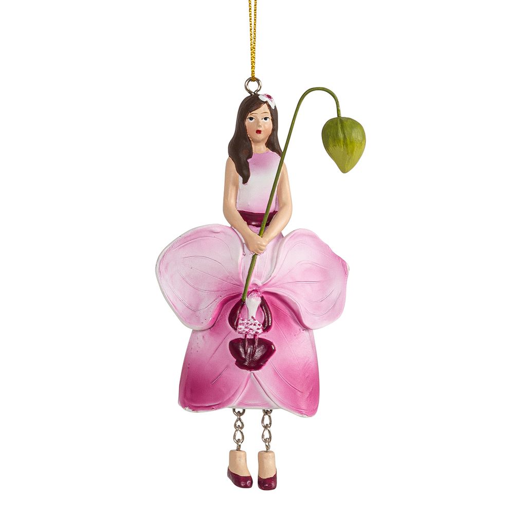 Фигурка декоративная Fiebiger Floristik: Blumenmädchen (цветочная фея) Орхидея l=11 см