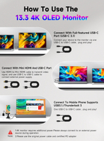 13.3" Портативный монитор UPERFECT O2 Lite 4К 3840x2160, 60 Гц, OLED