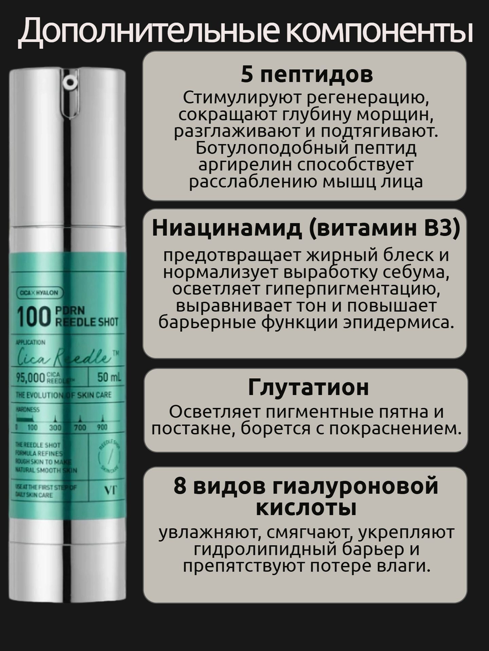 VT Cosmetics Омолаживающая бустер-сыворотка с PDRN и микроиглами PDRN Cica Reedle Shot 100 50 мл