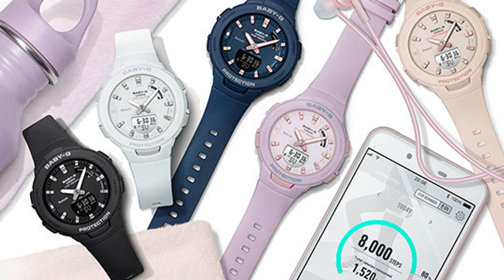 Японские спортивные наручные часы Casio Baby-G BSA-B100-4A2