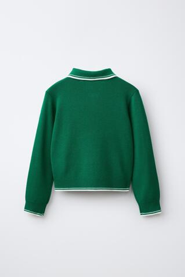 ZARA СВИТЕР С ЗАСТЕЖКОЙ-МОЛНИЕЙ, ЗЕЛЕНЫЙ