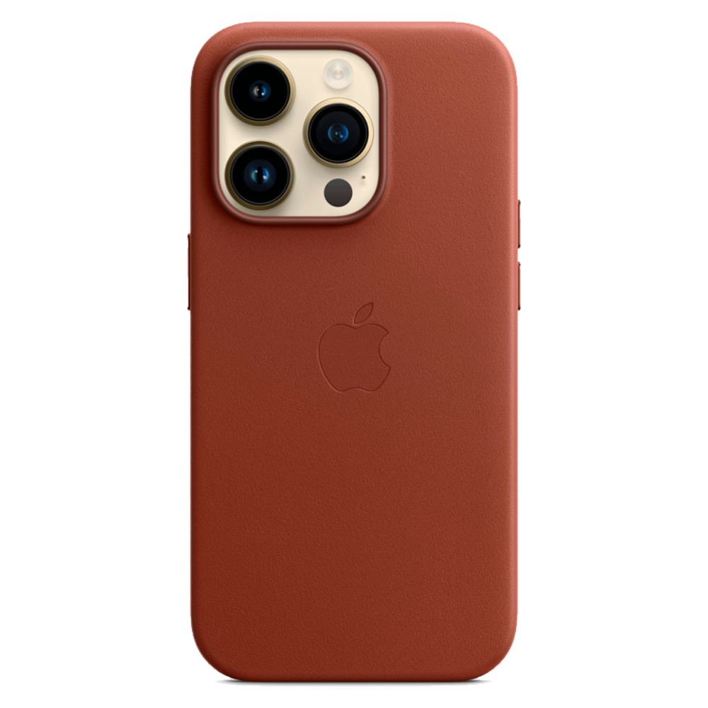Кожаный чехол с поддержкой MagSafe Apple Leather Case для iPhone 14 Pro, Umber (Умбра)