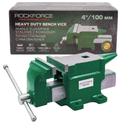 Тиски стальные с наковальней 4''100мм RockFORCE RF-6540104W