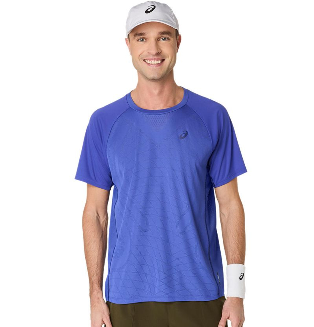 Мужская теннисная футболка Asics Match Actibreeze Short Sleeve — тёмно-синий