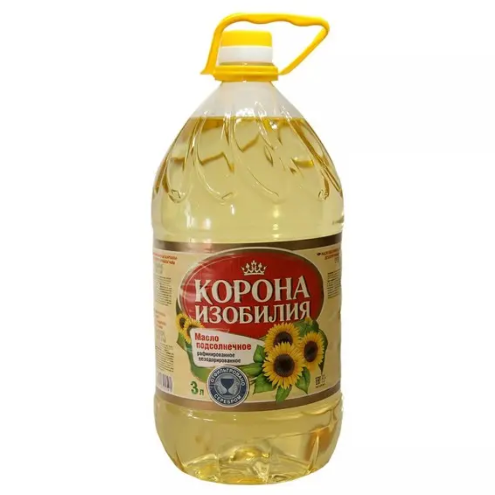 Масло подсолнечное Корона изобилия 3 л