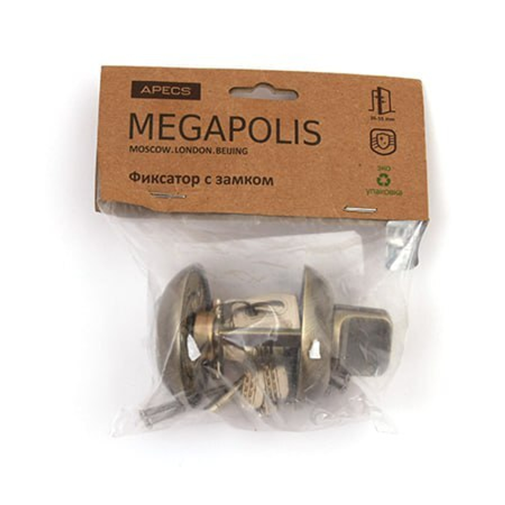 Завертка с ключом Aпекс Megapolis WC-K-0803-AB бронза
