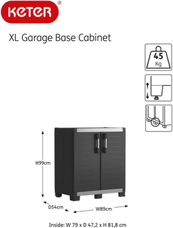 Пластиковая тумба Keter XL Garage Base Cabinet