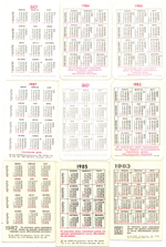 Календарики карманные 25 штук. Дети. Страхование 1980 - 1991 гг.