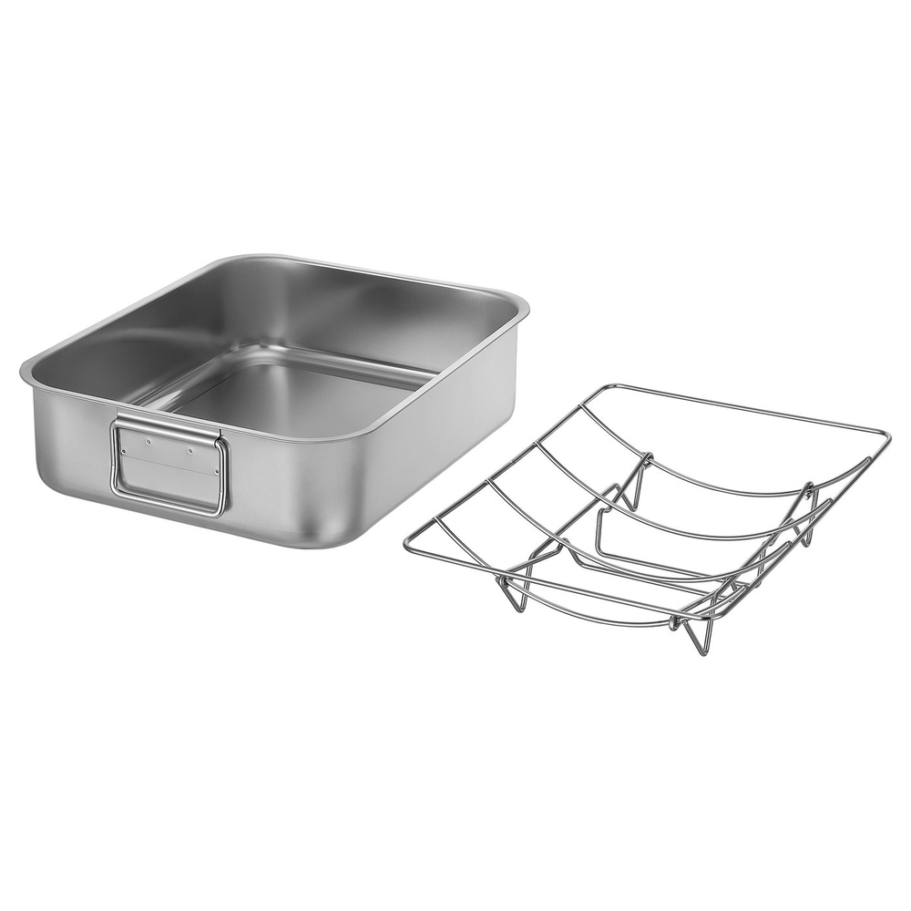 IKEA BAKTIDER  (ИКЕА БАКТИДЕР)  -  Форма для запекания с решёткой - нержавеющая сталь 40x32 см