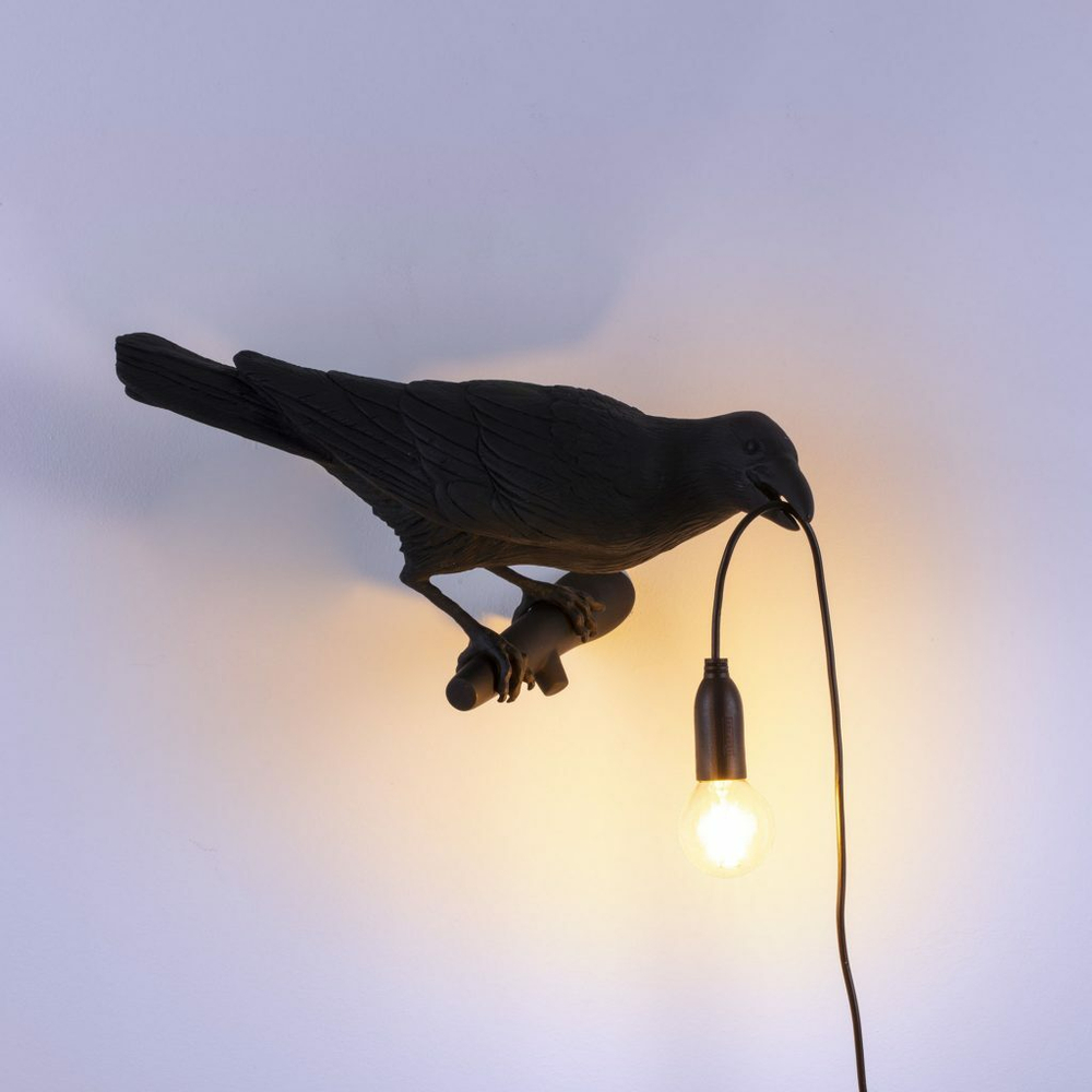 Настенный светильник Bird Looking Right Black 14738