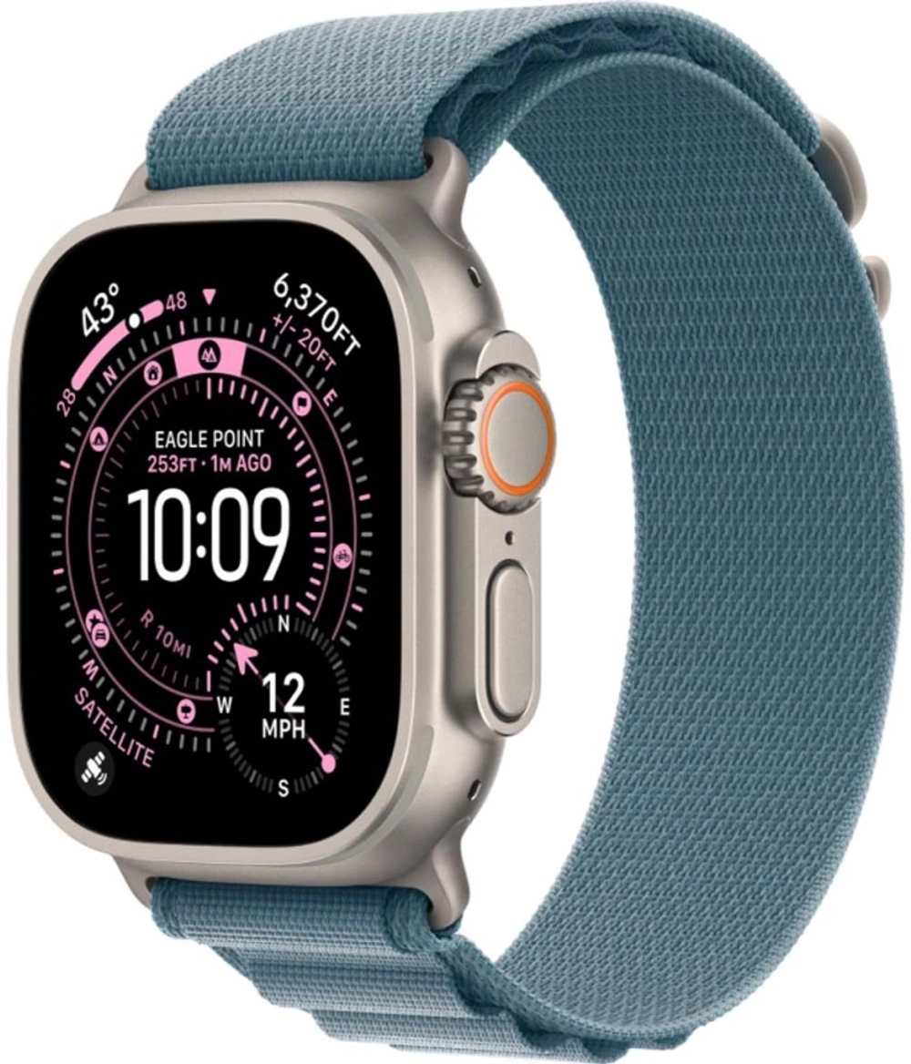 Смарт-часы Apple Watch Ultra 3 49 mm Natural Titanium case | ремешок Alpine Loop | Light Blue, L