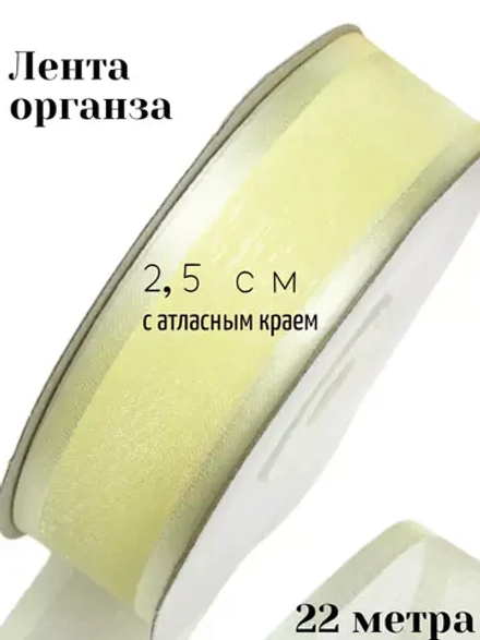 Лента органза 2,5 см с атласным краем