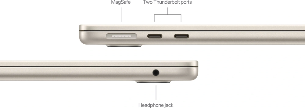 Ноутбук Apple MacBook Air A3114 M3 8 core 16Gb SSD512Gb/10 core GPU 15.3" Liquid Retina (2880x1864) macOS star WiFi BT Cam (MXD33HN/A)