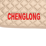 Ковры CHENGLONG (экокожа, бежевый, бежевый кант, красная вышивка)