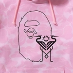 A Bathing Ape X Inter Miami Cf Camo Pullover Худи розовый
