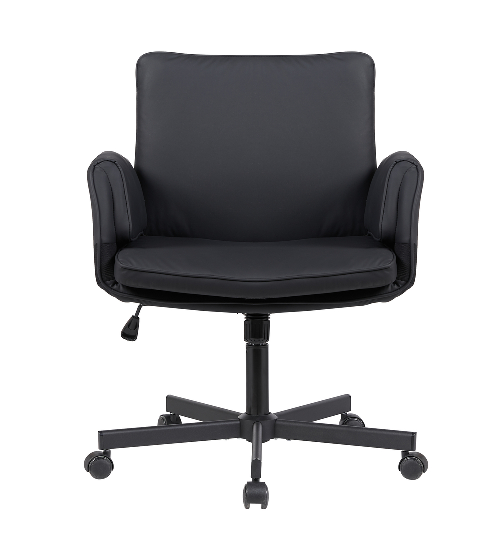 Кресло офисное TopChairs Foldo с откидными подлокотниками черное