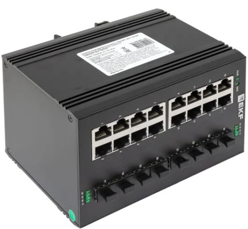 Коммутатор промышленный неуправляемый EKF TSX-U-8GX/SFP-16GT