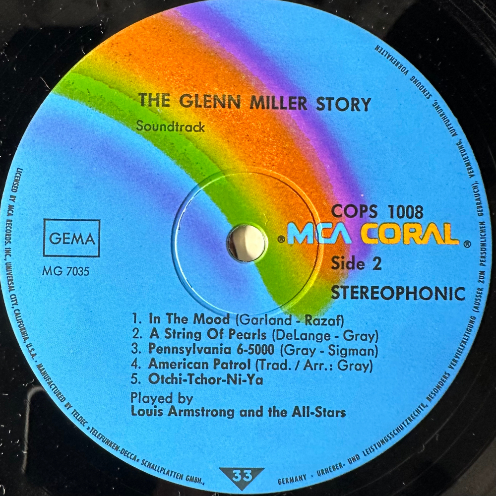 The Universal-International Orchestra Featuring Louis Armstrong And The Allstars ‎– The Glenn Miller Story (Германия 1976г.)