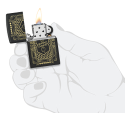 Зажигалка ZIPPO Lines Design с покрытием Black Matte, латунь/сталь, черная, матовая, 38x13x57 мм, шт
