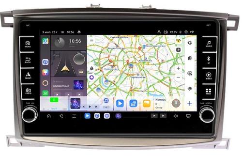 Магнитола для Toyota Land Cruiser 100, Lexus LX470 2002-2007 (экран климата снизу) - Kuberg OL-1698 (кнопки и крутилки) Android 13, Быстрая, CarPlay, 4G SIM-слот