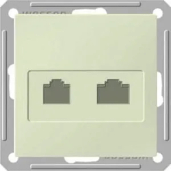W59 РОЗЕТКА двойная RJ11+RJ45 кат.5e, механизм, СЛОНОВАЯ КОСТЬ