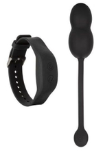 Черные вагинальные виброшарики с браслетом-пультом Wristband Remote Ultra-Soft Kegel System (Цвет: черный)