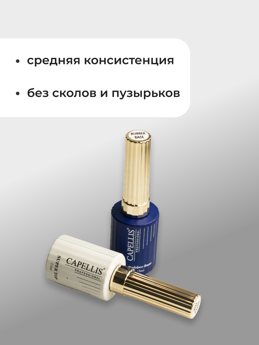 Capellis Набор топ глянцевый и база прозрачная для ногтей 15мл