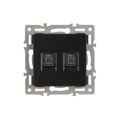 Механизм компьютерной розетки двойной SCT-MPC2-PL-BK (RJ-45, CAT6) (Arlight, -)