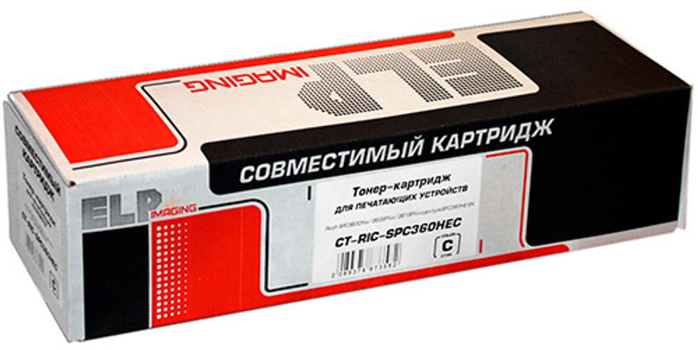Тонер-картридж ELP, аналог Ricoh type SPC360HE для SPC360DNw/360SFNw/361SFNw cyan, 6K