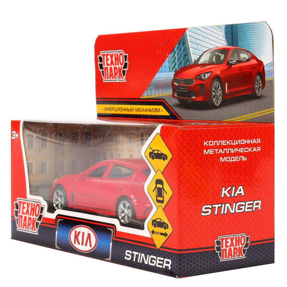 Модель ин. мет. "Kia Stinger" 12см, двер, баг, красн, коробка STINGER-12-RD (Технопарк)